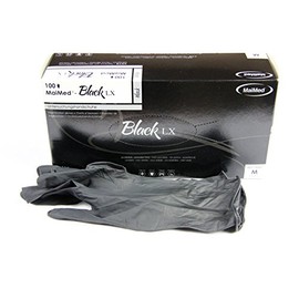 Latex Handschuhe Box mit 100st. Schwarz/Black Gr:M
