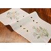 Tablecloth Table Runner Embroidered 40 x 90 cm Flowers Green