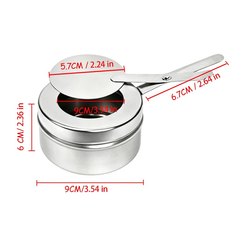 Vastsea Pack of 2 Fondue Burner, Fuel Paste Container, Portable