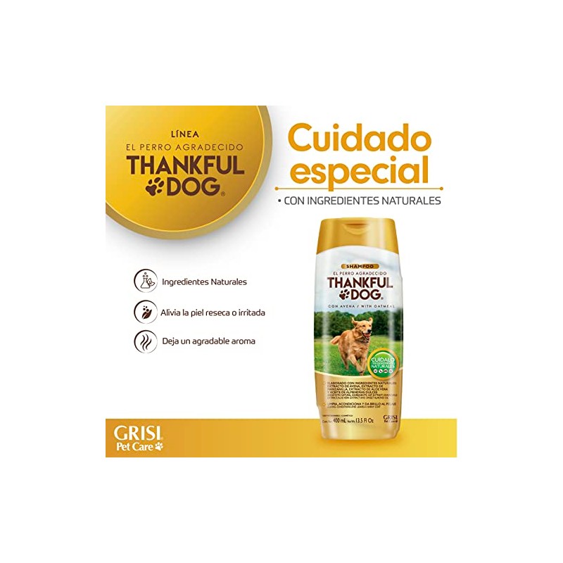 Shampoo De Avena Thankful Dog 400ml, color, 400 ml, pack