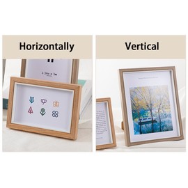 marysgift 8x6 Photo Frame Picture Frames Horizontal and Vertical Formats for Tabletop Home Decor Wedding Christmas Birthday Gifts (Light Brown,8")