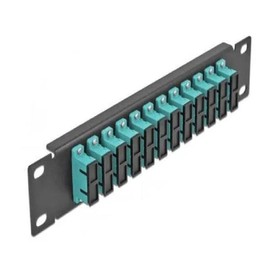 Delock 10 Inch LWL Patch Panel 12 Port SC Duplex Aqua 1 HE Black