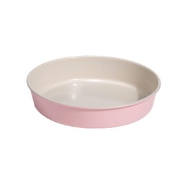 Paris Hilton - Colección antiadherente de acero al carbono, bandeja redonda de 20.8 cm, apto para lavaplatos, hecho sin PFOA ni PFAS, color crema rosa de dos tonos