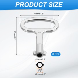 PATIKIL Triangle Spanner Key, 8 Pack Universal Utility Keys Triangular Socket Panel Keys Cabinet Key Lift Door Lock Key for Elevator Electric Gas Water Meter Box