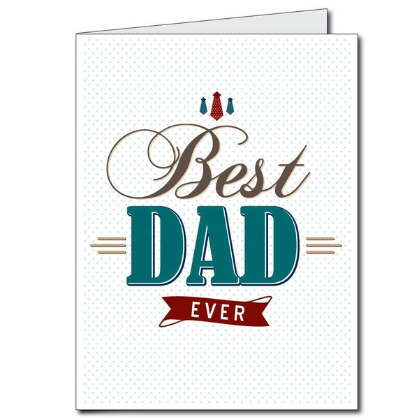 VictoryStore Jumbo Greeting Cards: Giant Father's Day Card with Envelope, Best Dad Ever Design, 2 feet X 3 feet