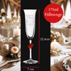 Set of 2 Champagne Flutes with Red Hearts - Wedding
