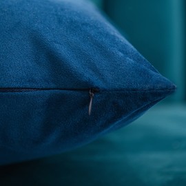 DEZENE 26x26 Euro Pillow Covers : 2 Pack Cozy Soft Velvet Oversized Couch Pillow Shams, Square Throw Pillow Cases for Living Room Sofa, Dark-Blue