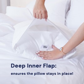 Sheet Story 100% Cotton Pillow Cases 2 Pack - 50x75cm Size, 400 Thread Count White Pillowcases 2 Pack - Classic, Soft and Silky Pillowcases With Extra Deep Inner Flap For Snug Fit