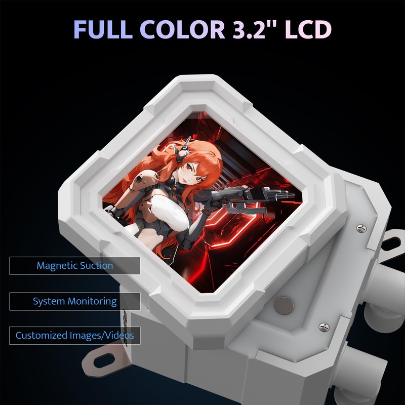 darkFlash DV360S All-in-one Liquid CPU Cooler, 3.2” LCD Screen with