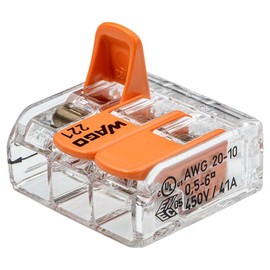 WAGO 221 Series - 50 x 3 Conductor Connecting Clamps in Cardboard Box