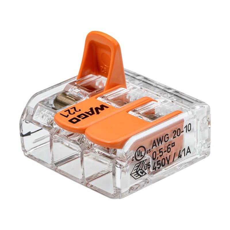 WAGO 221 Series - 50 x 3 Conductor Connecting Clamps
