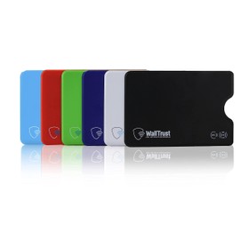 WallTrust RFID NFC Blocker Hard Plastic Protective Case Card Protection Case for Credit Cards ID - Security Against Data Theft Card Case and EC Cards Bank Cards, Set of 6 colourful, Classic