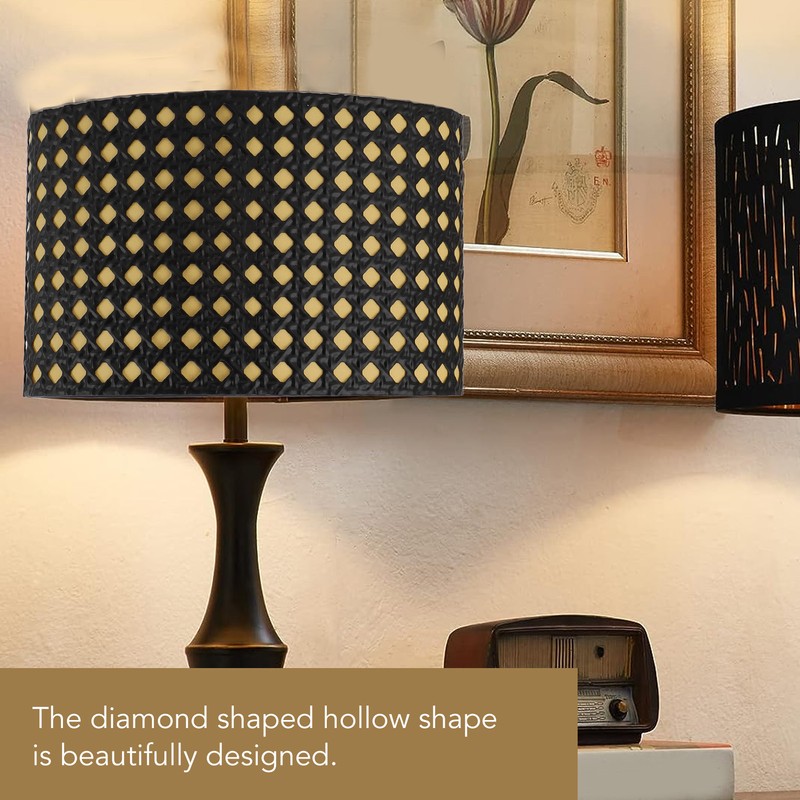 Lampshade Oval Shaped Hollow Metal Carved Compatible E27 E14 Caliber