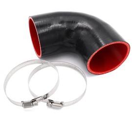TuoLauthon 90 Degree 3inch(76mm) Elbow Coupler Hose,4-Ply Reinforced,Length 4 in(102mm) with 2PCS Clamps for Turbo/Intercooler/Intake Piping