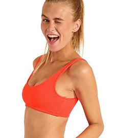 Banana Moon Women's Justin Scrunchy Bikini Top, coral red