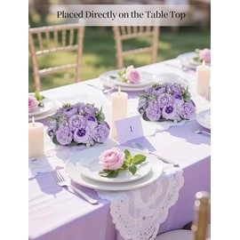 BLOSMON Bolas de Flores de Peonía: 2 piezas de 24 cm de Lila, Arreglo Floral Artificial de Peonía, Ramo de Boda, Decoración para Mesa de Comedor, Fácil de Usar, Bola de Seda Artificial para Besos