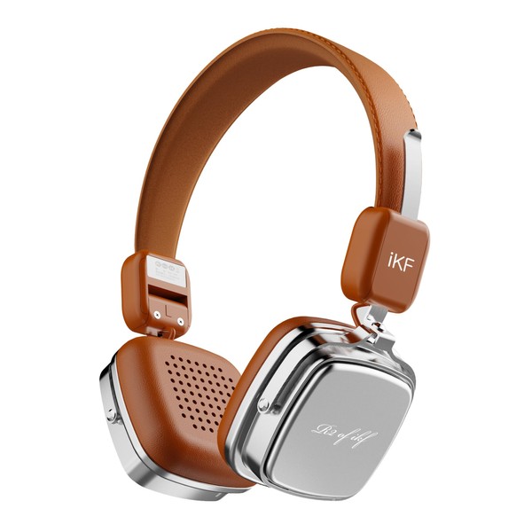 iKF R2 Retro Classic Metal and Leather Grain Headphones, On