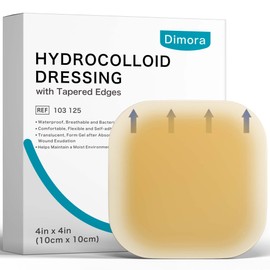 4" x 4" Hydrocolloid Dressing Tapered Edges for Wound Care, 10 Pcs Large Hydrocolloid Bandages for Burn, Blister, First Aid Kit Essential Wound Dressing
