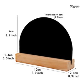 Mini Blackboard Sign Mini Double-sided Small Blackboard Wooden Base Double-sided Blackboard Small Blackboard With Base Suitable for Weddings Schools Bars And Other Event Decorations (Semicircle, 4Pcs)