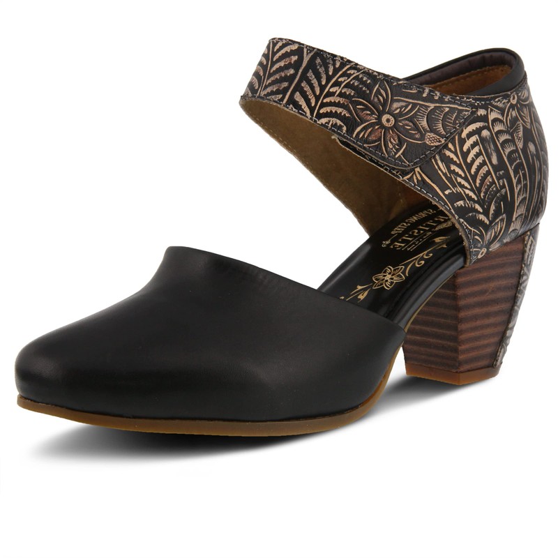 Spring Step L’Artiste Women’s Toolie Pump Shoe - Hand-Painted Tooled