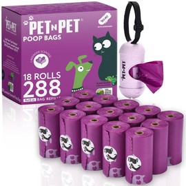 PET N PET 288 Lavender Scented Dog Poop Bags with Dispenser, USDA Certified 38% Biobased Dog Poop Bags