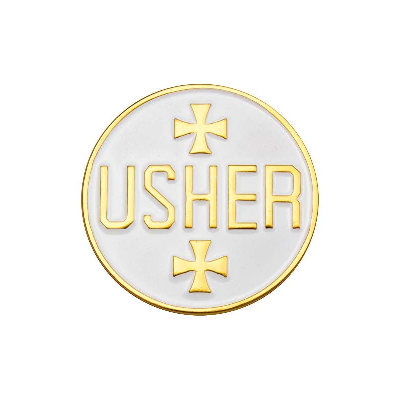 Round Church Usher Pin with Cross
