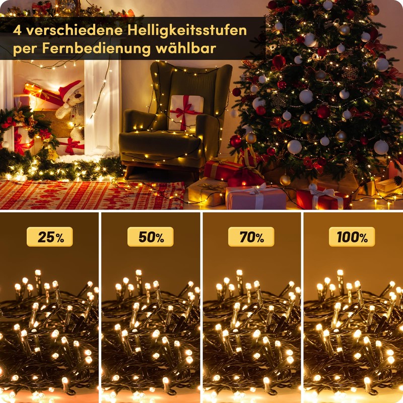 MAGGIFT White Fairy Lights 20 Metres Long