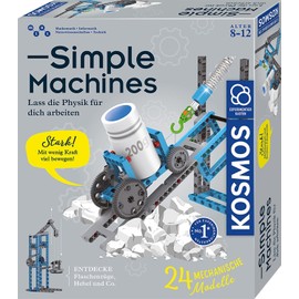KOSMOS 620868 Simple Machines, Mechanics Kit for 26 Models such as Pulley and Crane, Includes Spring Scale, Experiment Box for Children from 8-12 Years, Easy to Understand, Mint Toy