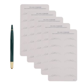 5Pcs Double Sided Microblading Practice Skin Soft Silicone Eyebrow Tattoos Practice Skin with Semi Permanent Tattoo Pen for Beginner BL‑4