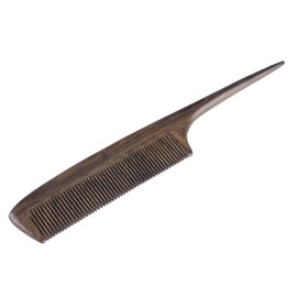 Breezelike No Static Chacate Preto Wood Comb Fine Tooth Teasing Tail Comb with Long and Thin Handle