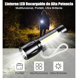 MAIXONIC Linterna LED Recargable de Alta Potencia - Multifuncional, Portátil, Ultra Brillante, Ideal para Hogar y Uso ExteriorLámparas Tácticas con 3 