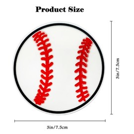 Charms for Beach Bag, Bogg Accessories Charms PVC Rubber Compatible with Beach Bag Original All Models, Insert Decoration for Simple Modern Handbag Totes, White Baseball Charm