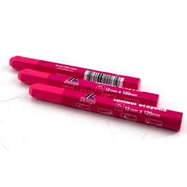 Zeluga 4.7in. x 0.47in. Hex Shape Industrial Lumber Marking Crayons for Clear and Permanent Markings, Pink 72 Pack