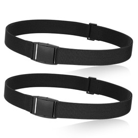 JASGOOD Cinturón Elástico Invisible Para Mujer, Con Hebilla Plana, Para Pantalones Vaqueros, Vestidos, Paquete De 2