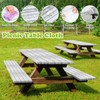 Boao 3 Pcs Vinyl Picnic Table Cover with Bench Cover