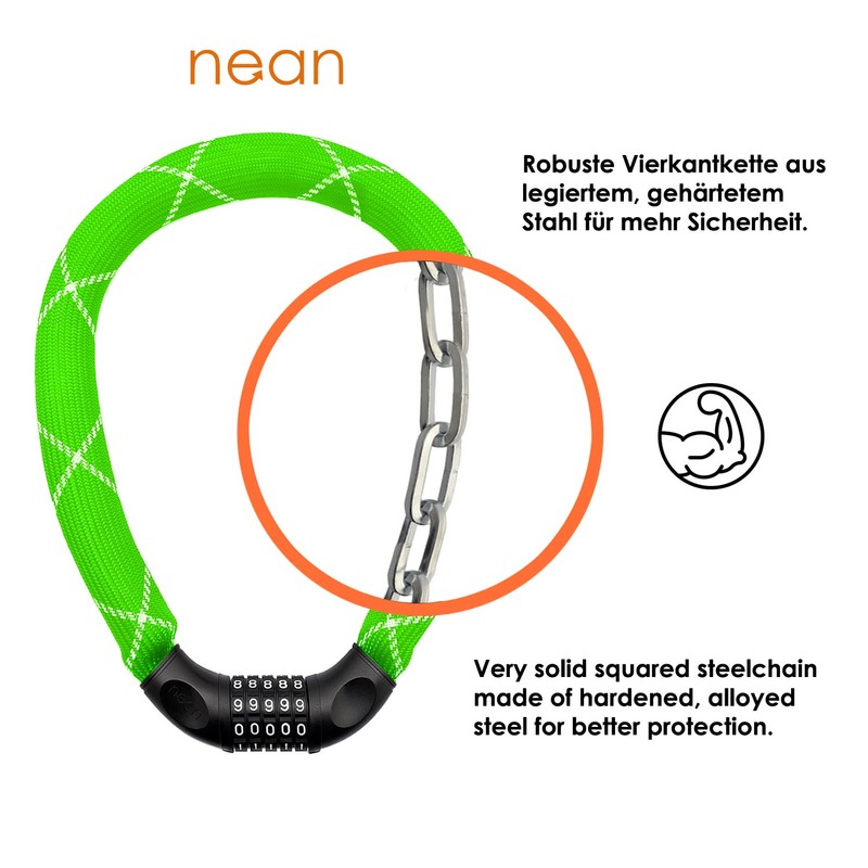 nean Bicycle Lock with Numbers High Security Extremely Robust Fabric