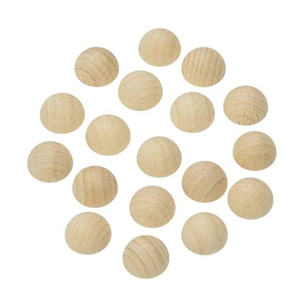efco creative Raw Wood Hemispheres Undrilled Wood Diameter 35 mm Pack of 25 Natural Raw Wood Balls
