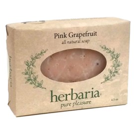 Herbaria Pink Grapefruit Handcrafted All-Natural Soap with Essential Oils. 4.5 oz Bar. Enjoy 60 More Skin-Friendly Varieties.