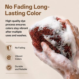 Esponja de red africana para la ducha, 2 esponjas exfoliantes para la ducha con bolsa de viaje impermeable, paño africano de secado rápido para una limpieza profunda y una piel suave.