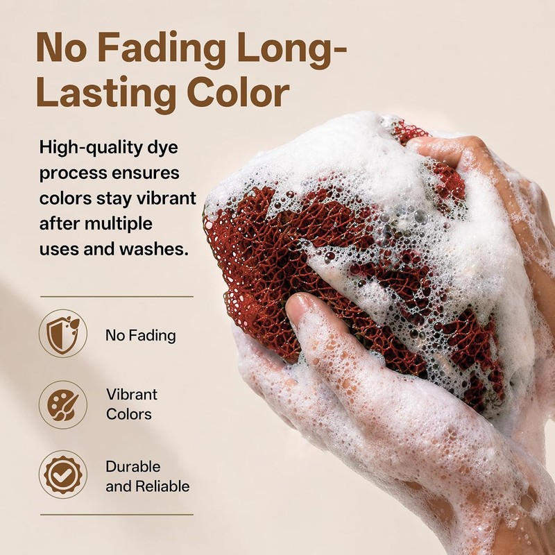 Esponja de red africana para la ducha, 2 esponjas exfoliantes