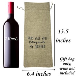 Funny Gifts for Sister in Law, Sister In Law Wedding Gift, Christmas for Sister-In-Law, Sister In Law Birthday Gifts, Gifts for Sister In Law from Brother in Law, Wine Bag for SIL Gifts (My Brother)