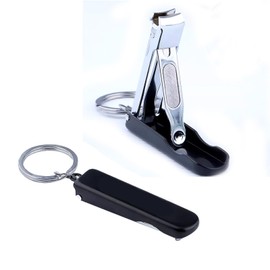 KEAIYYJ- Keychain Nail Clipper Travel Stainless Steel Foldable 2 Pack