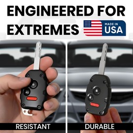 USA-Made for Honda Key Fob Shell | Crack-Resistant & Durable | Seamless Fit | Enhanced Longevity & Functionality | Integrated Bottle Opener | Easy DIY Installation (Black, 3 Button)