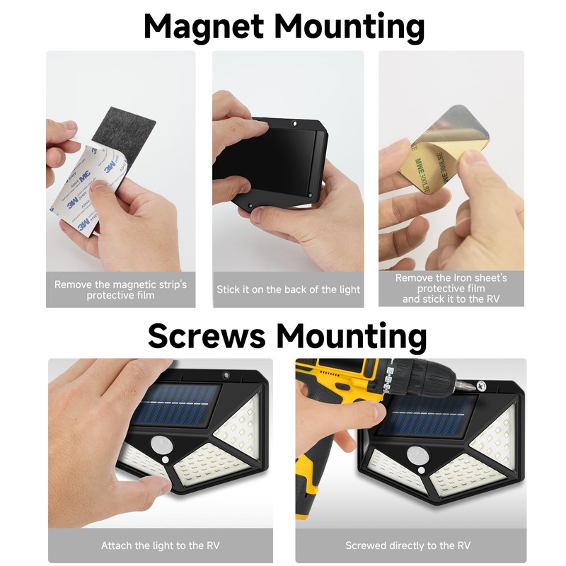 DZGKGM RV Magnetic Motion Sensor Light, Solar RV Porch Light,