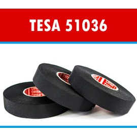 Tesa 51036 PET Fabric Tape for Wiring, Abrasion Protection, High Temperature, Maximum Flexibility, Solvent Free, Perfect for Motor Applications (9 mm x 25 m)