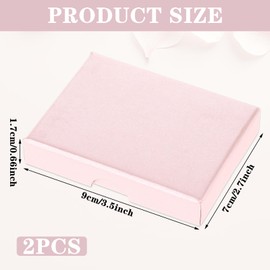 2 Pack Jewelry Boxes for Gifts Cardboard Gift Boxes with Lids, 3.5x2.7x0.6In Small Gift Box Necklaces Bracelets Earrings Organizer Box Kraft Jewelry Gift Boxes Square Storage Case for Birthday Wedding