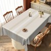 Kiatuniya Washable Beige Tablecloths, 140 x 100 cm, Modern Striped