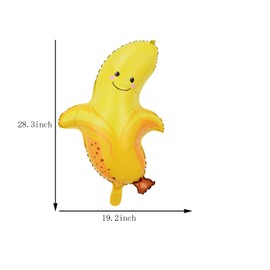 5PCS 28inch Banana Foil Balloons Fruit Banana Mylar Balloons for Baby Shower Banana Themed Party Birthday Decoration Supplies