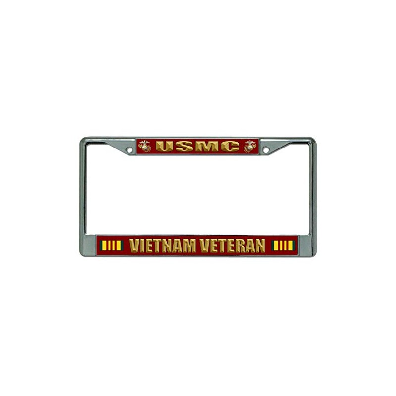 U.S.M.C. Vietnam Veteran Chrome License Plate Frame