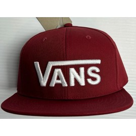 VANS New Vans "Off The Wall" Classic Snapback Hat Cap Embroidered Maroon Red One Size